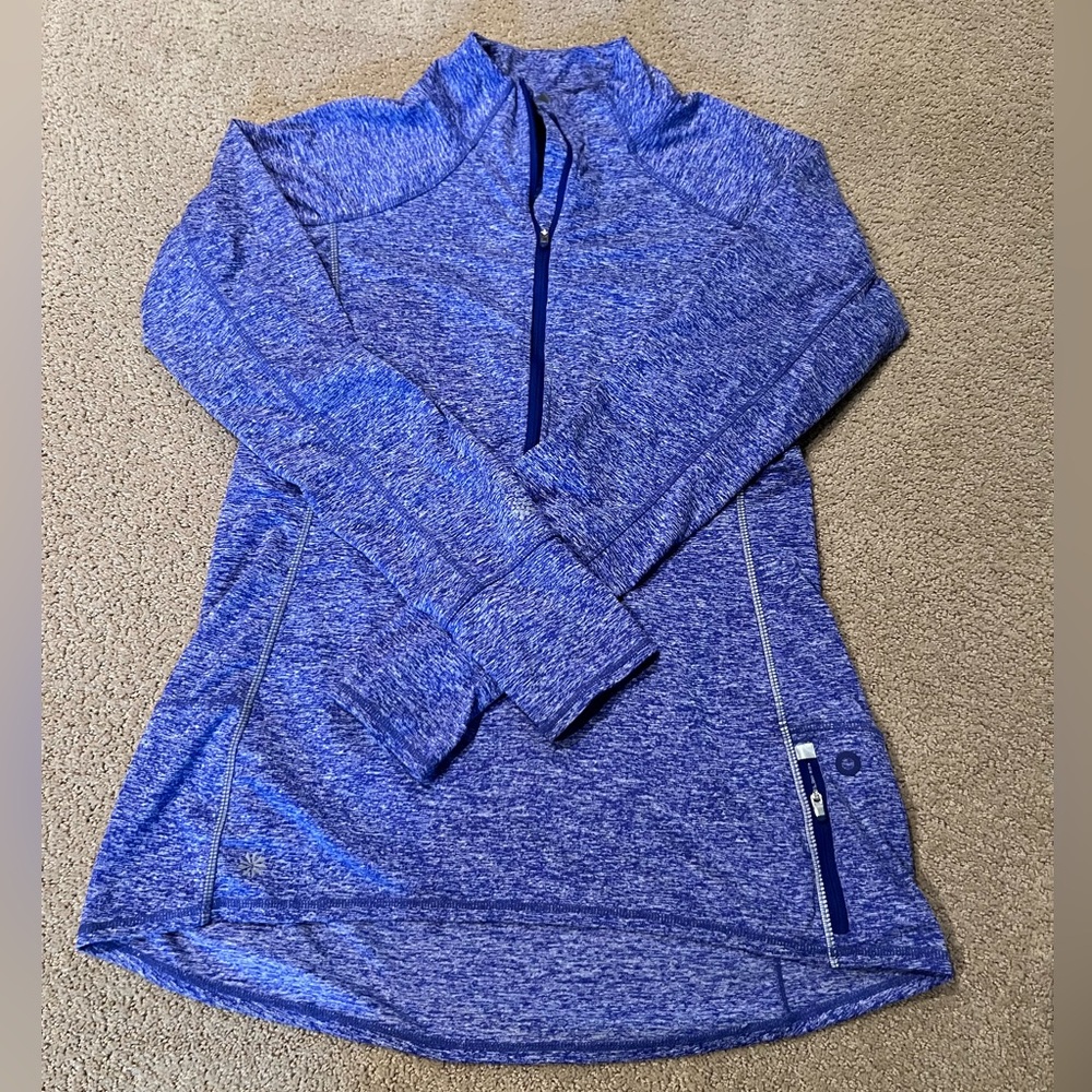 Athleta Women's Bluish/purple Athletic Top w/quarter zip